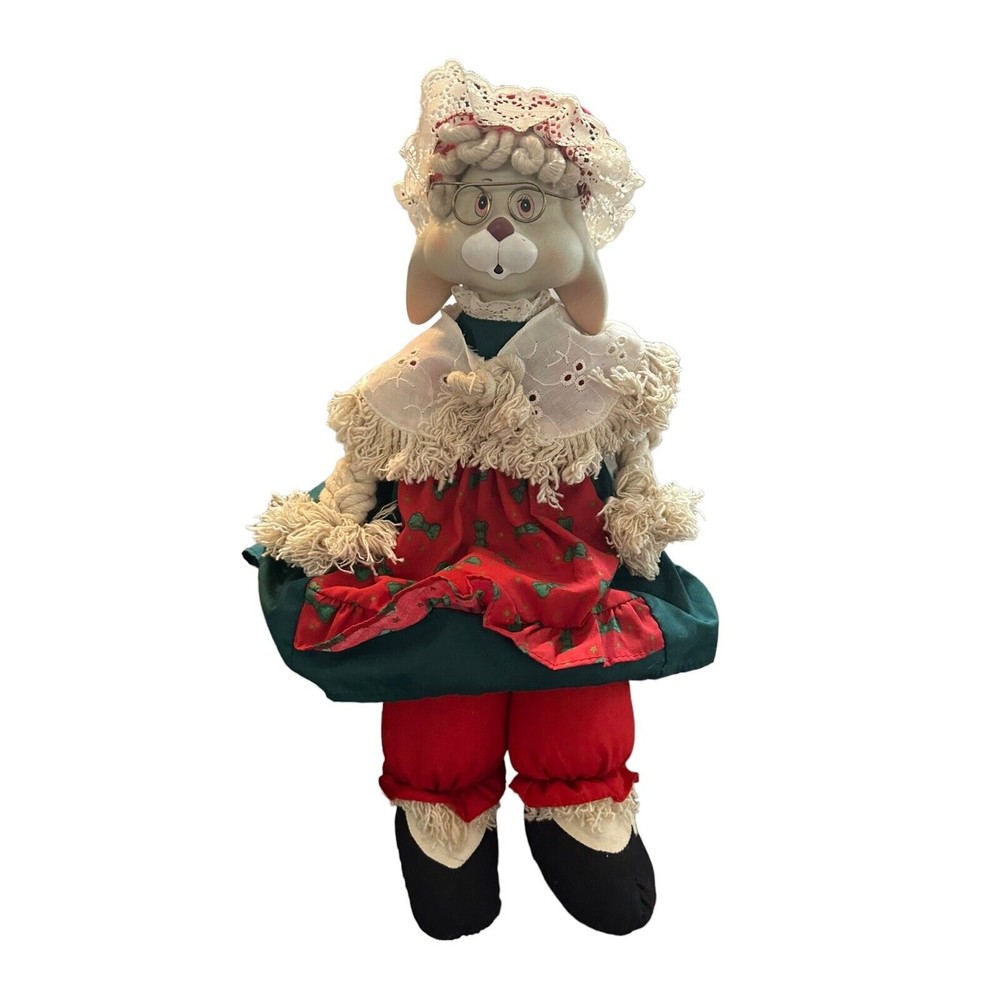 Porcelain Christmas Rabbit Dolls House Of Lloyd Grannie Flo Bunny